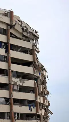 Edificio derrumbado por los sismos en Venezuela. 