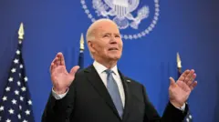 Joe Biden lors d'une conférence de presse lundi.