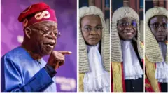 Aworan Bola Tinubu atawon adajọ