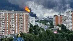 Російська столиця 18 червня була охоплена димом після ударів українських безпілотників по НПЗ
