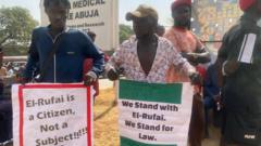 Security fire teargas to scata El-Rufai supporters wey follow am go report to EFCC