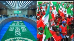 Àwòrán Ìpàdé àwọn gómìnà àti ìwọ́de ẹgbẹ́ òṣìṣẹ́ 