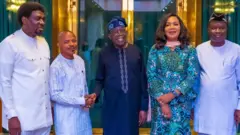 Labour leaders, president Tinubu and government officials 
