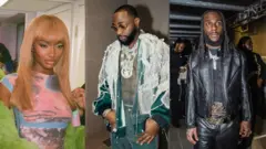 Collage foto of Arya Starr, Davido and Burna Boy