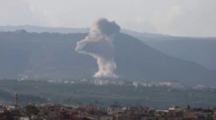 Humareda en territorio libanés junto a la frontera con Israel.