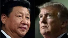 Presiden China Xi Jinping dan Presiden AS Donald Trump.