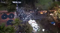 Imagem do local onde o avião da voo da Voepass caiubetway palmeiras x chelseaVinhedo (SP)