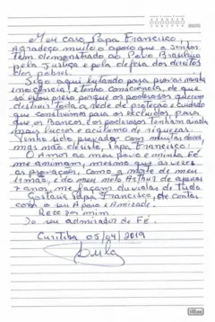 Carta de Lula ao papa