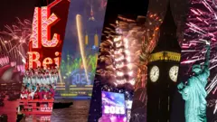 全球各地都在2025新年到來的一刻舉行了各式各樣的慶祝活動
