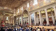 View of the interior of the Santa Maria Maggiore basilica