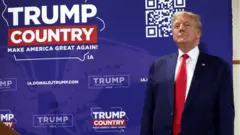 Donald Trump campaigning in Iowa