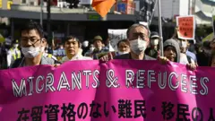 Yasa tasarısına karşı geçen ay Tokyo'da bir protesto düzenlendi