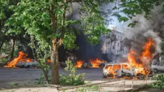 Горящие автомобили