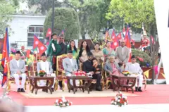 शपथग्रहण समारोहमा प्रधानमन्त्री बालेन्द्र शाह र अन्य पदाधिकारीहरू