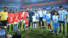 మెస్సీ, రాహుల్ గాంధీ, రేవంత్ రెడ్డి 