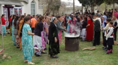 زنان در حال سمنک پزی در تاجیکستان 