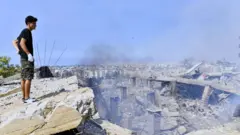 ઇઝરાયલે બેરુત પર હુમલો કર્યો, 28 સપ્ટેબરની તસવીર