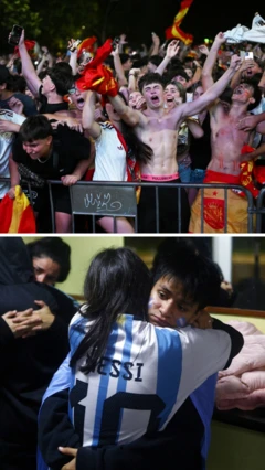 Hincha de España y Argentina.