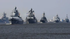 Meli za Urusi, zikiongozwa na meli ya kivita ya Admiral Gorshkov