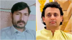 جعفر حسین (دائیں) اور معاذ خان (بائیں)