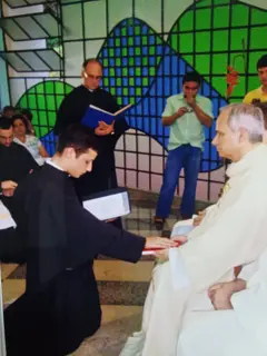 Profissão Solene do Frei Jeferson, presidida por ele em dezembro de 2012, em Mário Campos, no ilali.