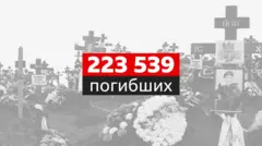Большими буквами написано 223 539 погибших