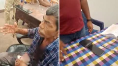 පසිඳු එෂාර මදුරංග නමැති තරුණයාගේ සජීවී වීඩියෝවෙන් ලබා ගත් තිර රූප දෙකක්