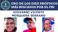 Un cartel de búsqueda con fotografías de Giovanni Vicente Mosquera Serrano