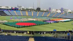 বাংলাদেশ ও ভারতের পতাকা নিয়ে ম্যাচের আগের দিন মাঠে মহড়া