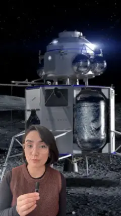 تصویر خواننده مطلب در پس زمینه تصویر ،نمایی گرافیک از سفینه بلو اوریجن