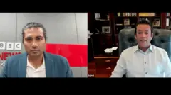 অনলাইনে সজীব ওয়াজেদ জয়ের সাক্ষাৎকারটি নেন বিবিসি বাংলার সাংবাদিক আবুল কালাম আজাদ