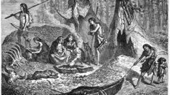 Ilustrasi keluarga zaman prasejarah