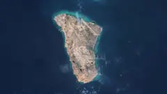 Satellite view of Kharg Island. 