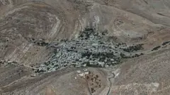 صورة جوية لقرية بيت جن في دمشق، سوريا 
