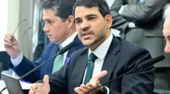 Jorge Messias fala na sabatina no Senado