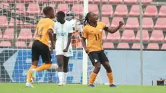 barbara Banda celebrates her goal