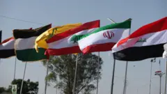 پرچم عراق، ایران، حزب‌الله، فلسطین و یمن