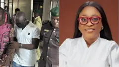 Aworan ọlọpaa Vandi nigba ti wọn n gbe kuro nile ẹjọ ati aworan Amofin Raheem