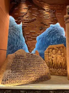 नए संसद भवन में लगा भित्ति चित्र