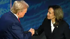 Trump na Kamala Harris baramukanya mbere y'ikiganiro mpaka ku wa kabiri nijoro