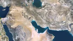 تصویری ماهواره‌ای از کشورهای منطقه خلیج فارس