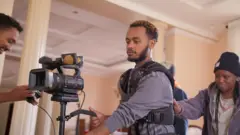 ሀብታሙ በቀረጻ ላይ 