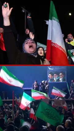 iranci slave prekid bvatre uz zastave i skandiranje