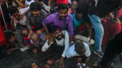 Police are using water cannons and tear gas to disperse the activists of the National People's Power or Jathika Jana Balawegaya protest demanding the government to hold the local government elections, in Colombo on February 26, 2023