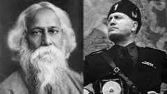 रबींद्रनाथ टैगोर और तानाशाह बेनिटो मुसोलिनी