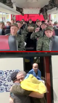 Российские военнопленные сверху и украинские - снизу