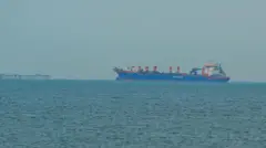Navio comercial ancorado na costa dos Emirados Árabes Unidos devido a interrupções na navegação no Estreito de Ormuz, em Dubai, em 2 de março