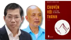 Từ trái sang, Cục trưởng Lưu Đình Phúc, ông Nguyễn Thành Nam và bìa sách Chuyện với Thanh