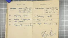 Diário de bordo aberto no dia da morte de Winston