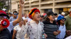 Protesta en Perú contra la inseguridad.